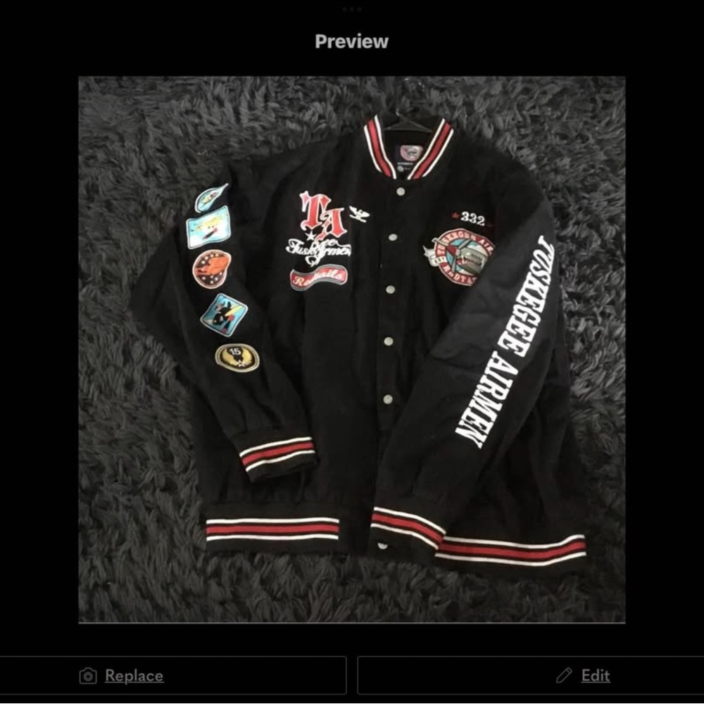 Men’s Tusksegee Airman Big Boy Gear Patches Bomber Jacket Size 3XL